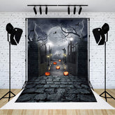 Aperturee - Lightning Horror Moon Night Candle Halloween Backdrop